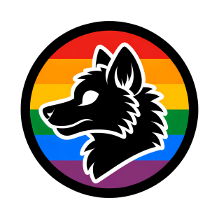 LGBTQ Pride Wolf Anthro Furry Rainbow Logo T-Shirt