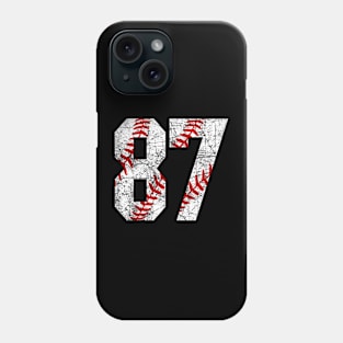 Vintage #87 Baseball Laces Baseball Mom Jersey Love Baseball Phone Case