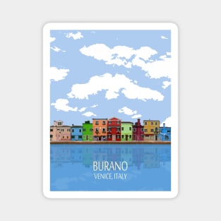 Colorful houses in Burano, Venice Magnet