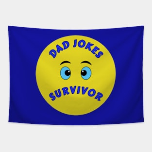 Dad Jokes Survivor Sad Emoji Humor InBlack Tapestry