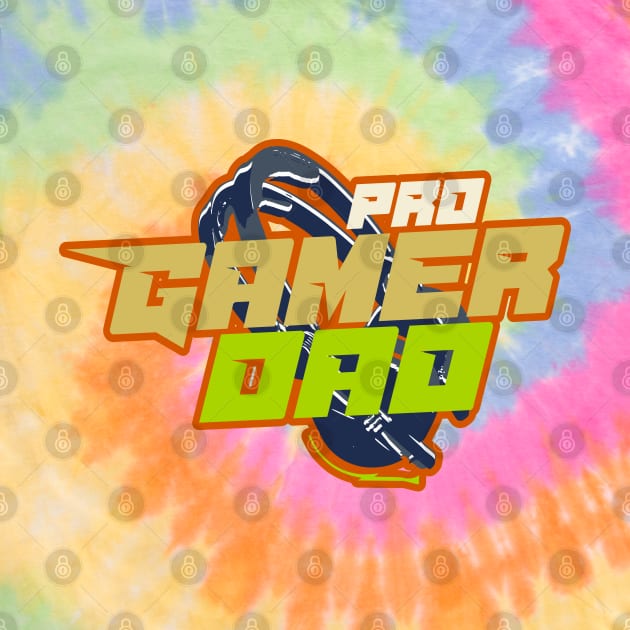 Pro Gamer Dad funny logo badge headset by SpaceWiz95
