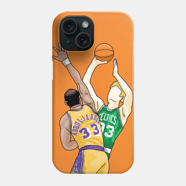 Kareem Abdul Jabbar vs Larry Bird // 33 vs 33 // Drawing Style Phone Case by thesportstation