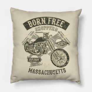 Born Free Choppers Let’s Ride Massachusetts Pillow