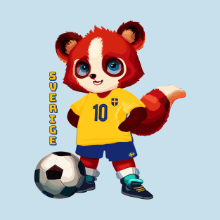 Sweden Soccer Red Panda Mascot (Sverige) T-Shirt