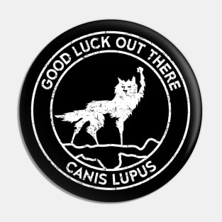 Fantastic Mr Fox - Wolf - Canis Lupus - Circle - Weathered Pin