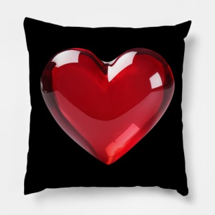 Red Heart of Glass Pillow