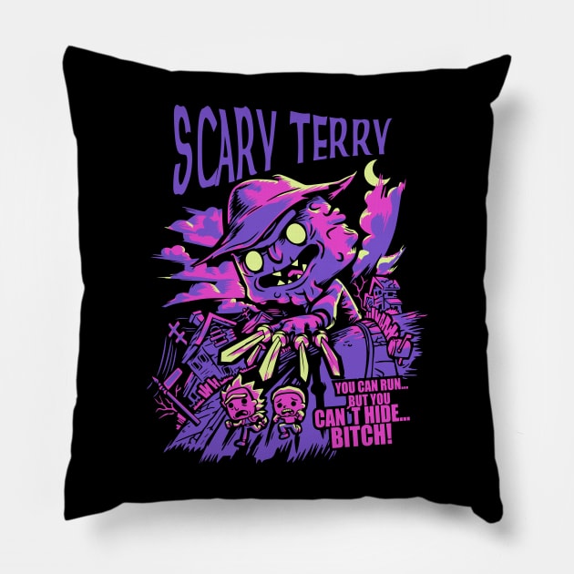 Scary Terry Graphic Design Pillow by Planet of Tees