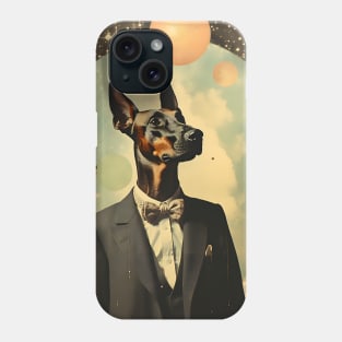 Doberman Dog Portrait in Suit Vintage Art Phone Case