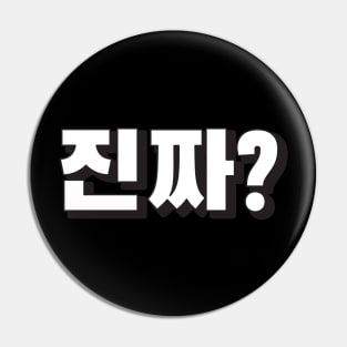 JINJJA (진짜) REALLY? Korean hangeul text kpop Pin