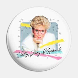 Sally Jessy Raphael / Vintage Faded Look 90s Style Fan Design Pin