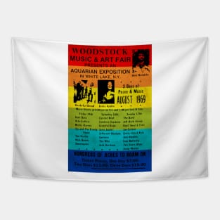 Woodstock 1969 Rainbow Poster Tapestry