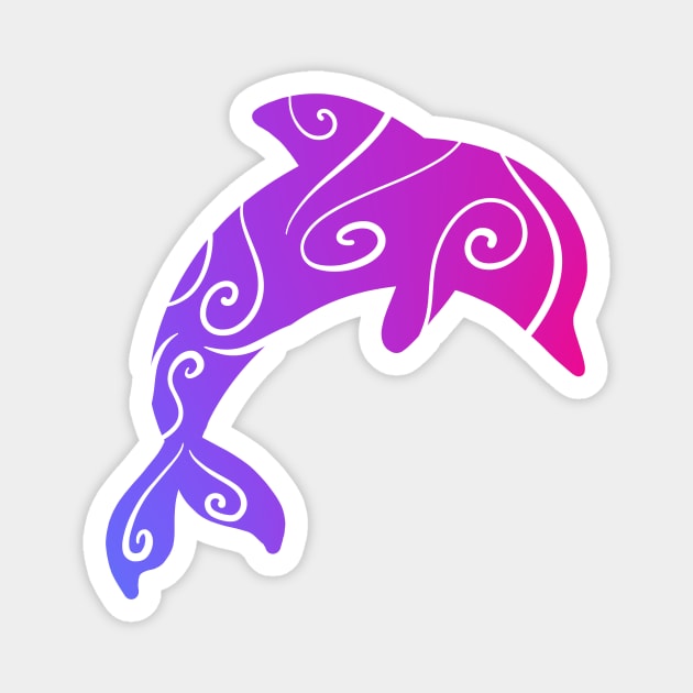 Pink And Purple Dolphin Magnet by KelseyLovelle