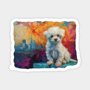 Maltese Puppy in San Francisco Magnet