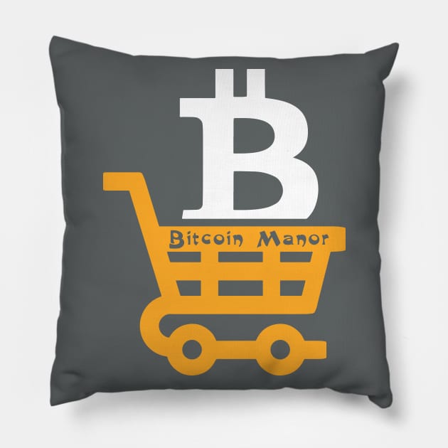 Bitcoin Manor Pillow by CryptoDeity