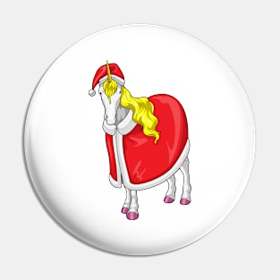 Unicorn Christmas Santa hat Pin