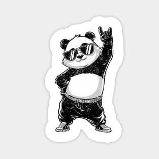 Retro Panda Rock Music Shirt – Funny Gift for Music Lovers Magnet