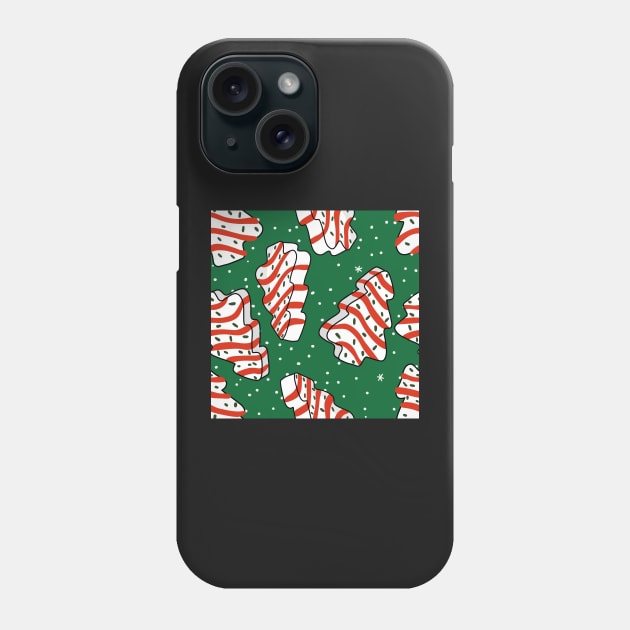 Christmas Tree Snack Cake Green Phone Case by Milibella