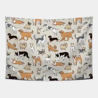 Dogs Fun beige Tapestry