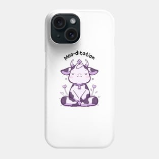 Kawaii Cute Yoga Meditating Cow Phone Case