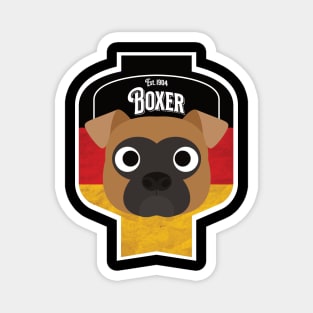 Boxer Dog - Distressed German Boxer Beer Label Design Magnet