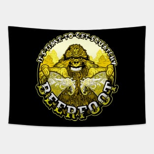 Beerfoot Bigfoot Beer Sasquatch Squatchy Funny Drinking Fest Tapestry