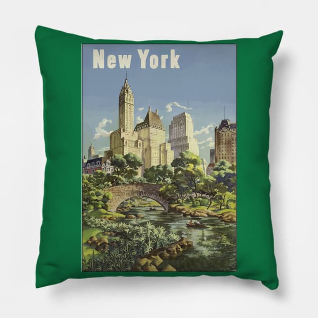 Summer In Central Park New York Pillow by xposedbydesign