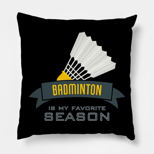 Shuttlecock Season: Badminton Design Pillow by Toonstruction