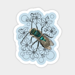 Blue, Orchard, Mason Bee Doodle Magnet