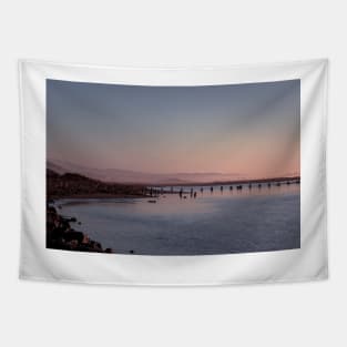 Sunset on Humboldt Bay Tapestry