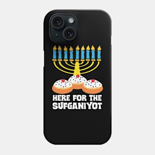 Here For Sufganiyot Funny Hanukkah Chanukah Pajama Phone Case