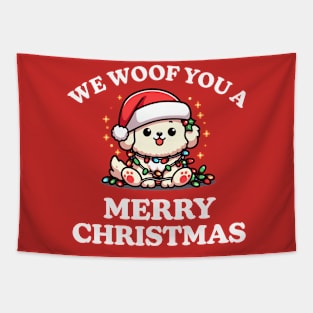 We Woof You A Merry Christmas Tapestry