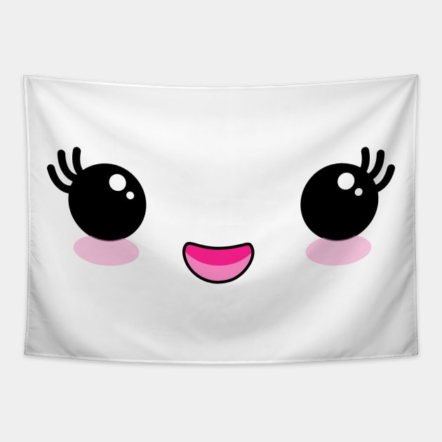 Kawaii face Tapestry by Pendientera