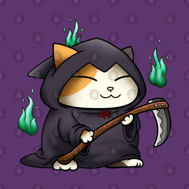 Halloween Cat Grim Reaper Kitty by Takeda_Art