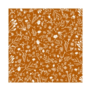 Botanical-Pattern, set, Orange, 1, botanic, nature, botanical, floral, flowers, floral-pattern, leaves, plants, minimalist, garden, jungle, leaf, exotic, tropical, flower, boho, cacti, succulent, digital, graphic-design, pattern, T-Shirt