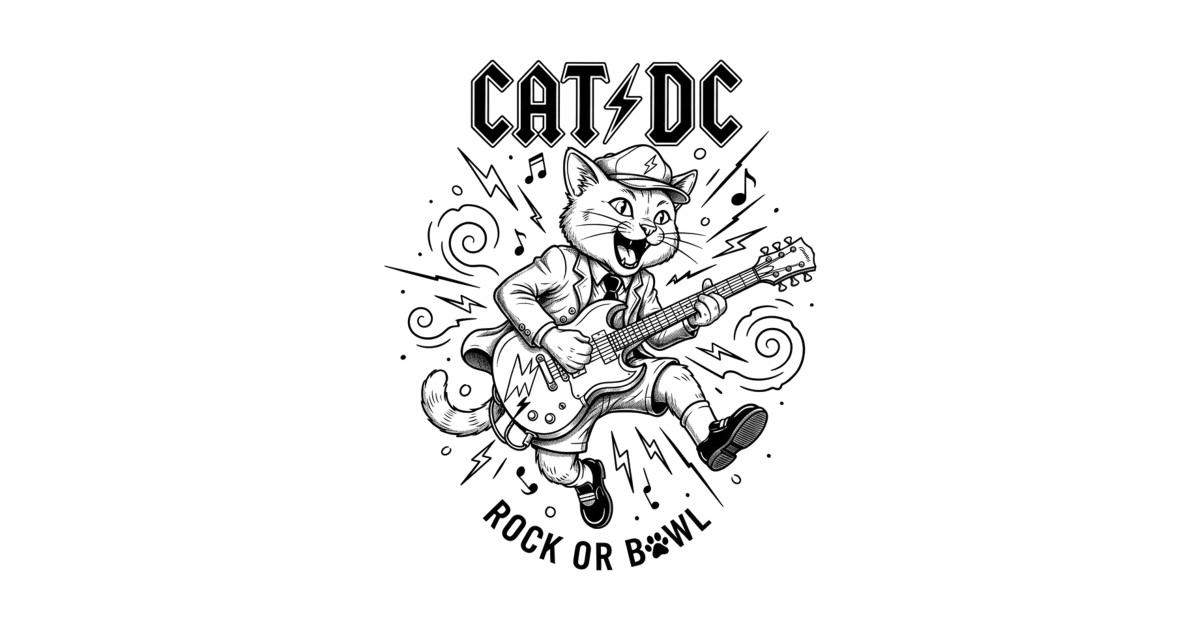 CAT/DC , AC/DC cat as angus young - Angus Young - T-Shirt | TeePublic