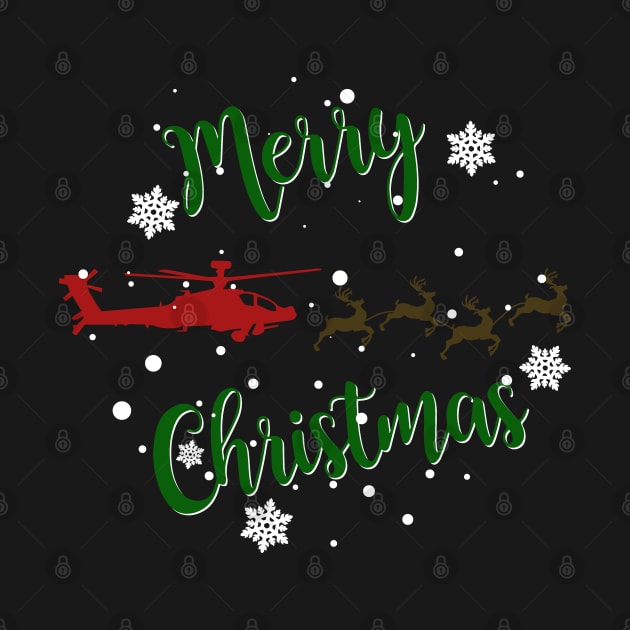 Gun Pilot - AH-64D Apache Reindeer Merry Christmas by Aviation Designs