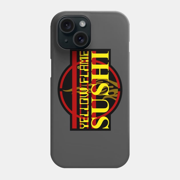 Yellow Flame Sushi Phone Case by Ekliptik