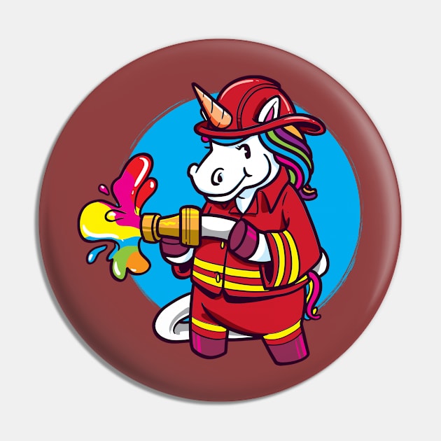 Unicorn Brigade Mythical Creature Unicorn Colourful Fireman For Little Guy Pin by gdimido