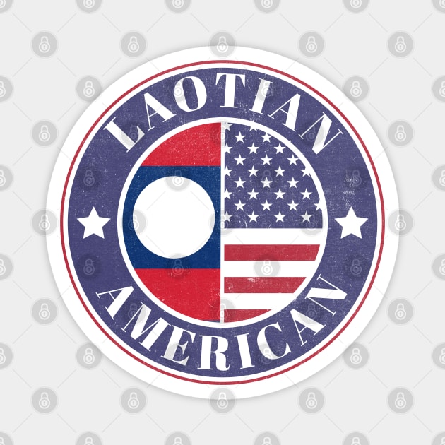 Proud Laotian-American Badge - Laos Flag Magnet by Yesteeyear