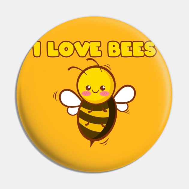 I Love Bees Pin by ArtisticRaccoon