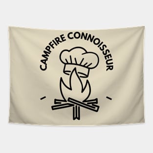Campfire Connoisseur Funny Hiking and Camping Tapestry