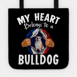 My Heart Belongs To A English Bulldog Tote