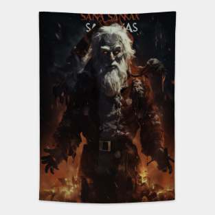 Santa Claus Scary Movie poster Tapestry