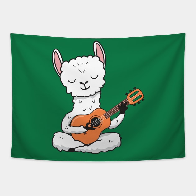 llama playing guitar Tapestry by Mako Design 