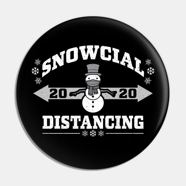 Snowcial Distancing - Funny Christmas Thanksgiving 2020 Vintage Retro Athletic Pin by ZowPig Shirts