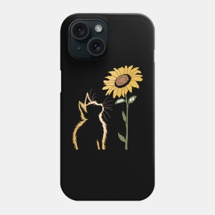 8647 Cat Sunflower – Subtle Anti-Trump Political Design for Cat Lovers Phone Case
