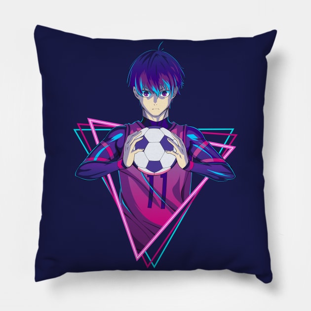 blue lock anime Pillow by mounier