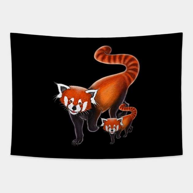 Red panda mom cute red pandas red panda lover Tapestry by Artardishop