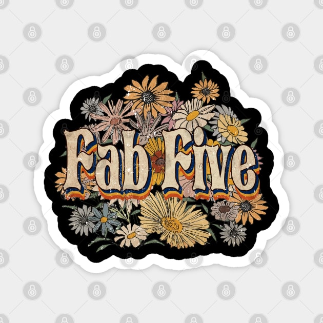 Personalized Five Name Birthday Fab 70s 80s 90s Styles Magnet by Friday The 13th