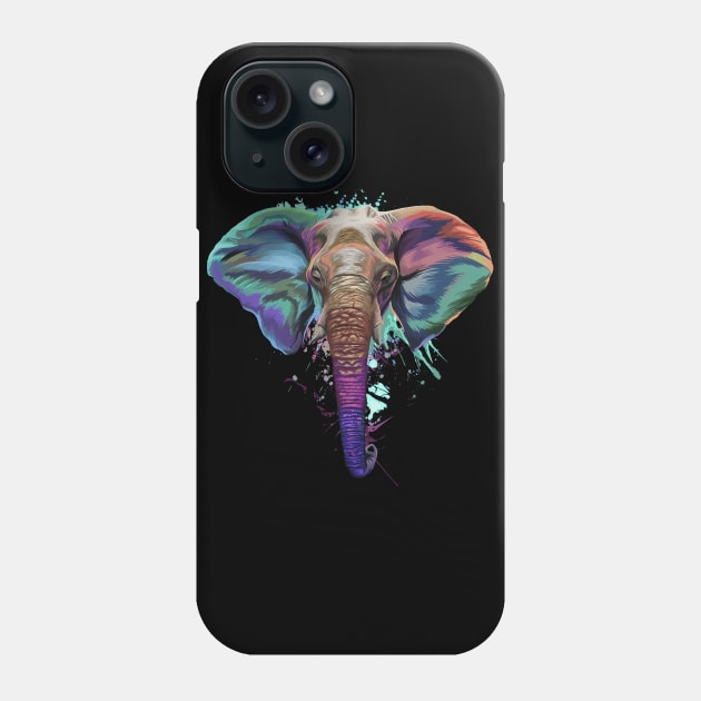 Splash Art Elephant T Shirt | Gifts for Elephant lovers Phone Case by Madfido